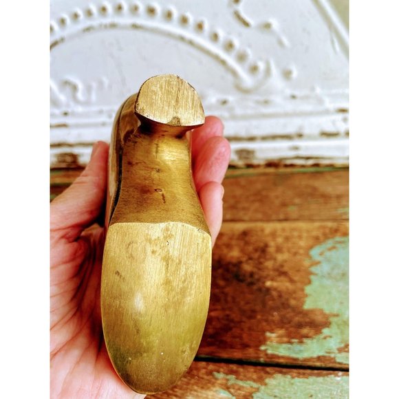Vintage Brass Victorian Boot Vase Planter - Picture 9 of 13